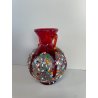 VASO VETRO SOFFIATO MURANO MURRINA SINFONIA IMPERIO ROSSI MILLEFIORI ANFORA 1990