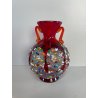 VASO VETRO SOFFIATO MURANO MURRINA SINFONIA IMPERIO ROSSI MILLEFIORI ANFORA 1990