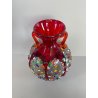VASO VETRO SOFFIATO MURANO MURRINA SINFONIA IMPERIO ROSSI MILLEFIORI ANFORA 1990