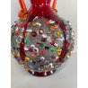 VASO VETRO SOFFIATO MURANO MURRINA SINFONIA IMPERIO ROSSI MILLEFIORI ANFORA 1990