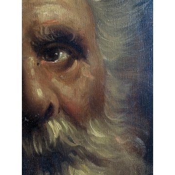 ANTICO QUADRO DIPINTO OLIO R. Lanzi RITRATTO UOMO con BARBA REALISMO '900