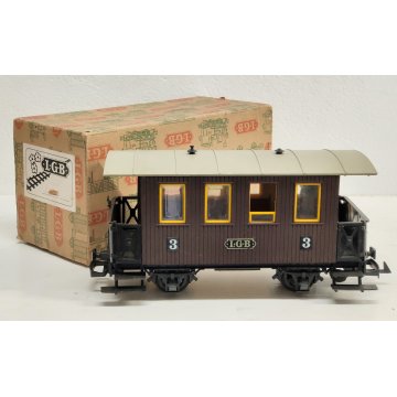 LGB 3000 scala G Carrozza Passeggeri 3° classe TRENINO ELETTRICO Vintage BOX