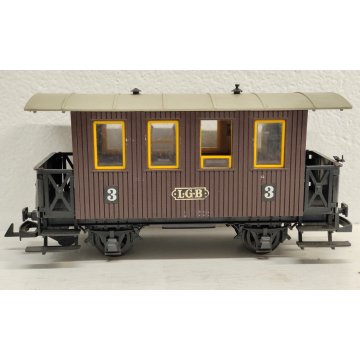 LGB 3000 scala G Carrozza Passeggeri 3° classe TRENINO ELETTRICO Vintage BOX