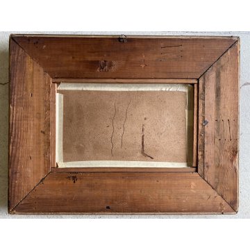 ANTICO QUADRO DIPINTO OLIO TAVOLA PAESAGGIO BOSCHIVO SELVA ALBERI '800/'900
