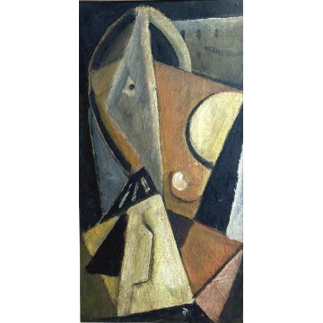 QUADRO DIPINTO OLIO TAVOLA Marasco COMPOSIZIONE ASTRATTA FUTURISMO PRIMO '900