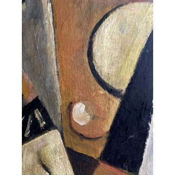 QUADRO DIPINTO OLIO TAVOLA Marasco COMPOSIZIONE ASTRATTA FUTURISMO PRIMO '900