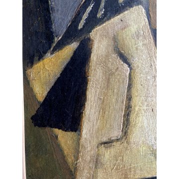 QUADRO DIPINTO OLIO TAVOLA Marasco COMPOSIZIONE ASTRATTA FUTURISMO PRIMO '900