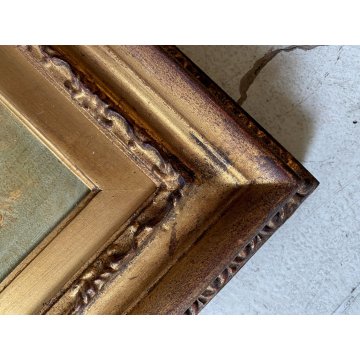 QUADRO DIPINTO SCENA CACCIA con DUE CANI PAESAGGIO CAMPI di GRANO SELVA '900