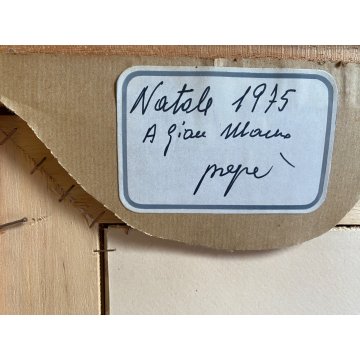 QUADRO DIPINTO OLIO Ermanno Zamboni PAESAGGIO RURALE CREPUSCOLO BORGO Sesia '70