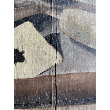 ANTICO QUADRO OLIO Ugo Celada da Virgilio NATURA MORTA CARTE SCARPONE ZUCCA 1939