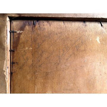 ANTICO QUADRO OLIO Ugo Celada da Virgilio NATURA MORTA CARTE SCARPONE ZUCCA 1939