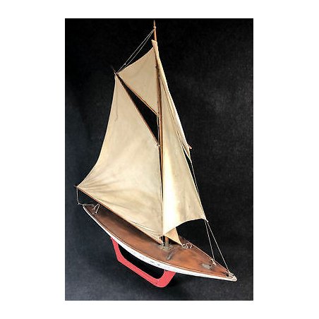 ANTICA BARCA RIPRODUZIONE CUTTER BONA FIDE 1899 NAVE MODELLINO A VELA REGATA