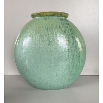 ANTICO VASO CERAMICA SMALTATA Guido Andlovitz Lavenia MOD. 1316 LENTE VERDE '30