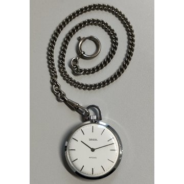 BREIL Antichoc OROLOGIO TASCA + CATENA anni 70 Vintage Pocket Watch COLLEZIONE