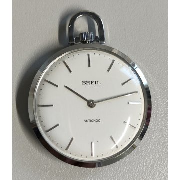 BREIL Antichoc OROLOGIO TASCA + CATENA anni 70 Vintage Pocket Watch COLLEZIONE