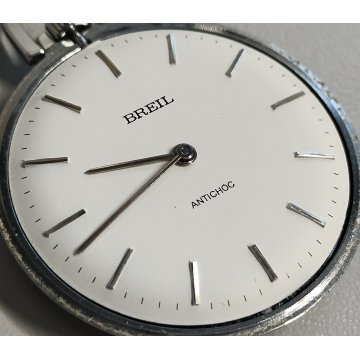 BREIL Antichoc OROLOGIO TASCA + CATENA anni 70 Vintage Pocket Watch COLLEZIONE