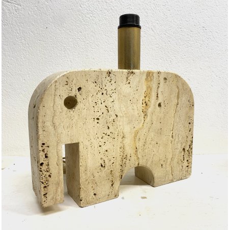 BASE LAMPADA TAVOLO DESIGN F.lli Manneli ELEFANTE SCULTURA MARMO Travertino '70