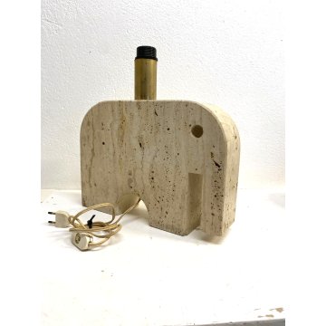 BASE LAMPADA TAVOLO DESIGN F.lli Manneli ELEFANTE SCULTURA MARMO Travertino '70
