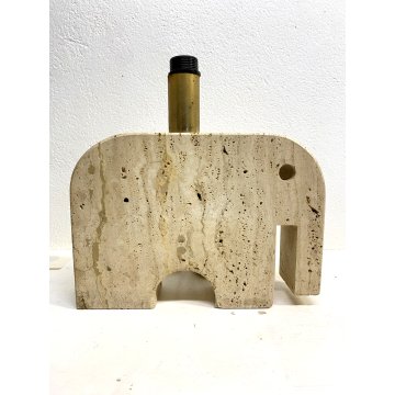 BASE LAMPADA TAVOLO DESIGN F.lli Manneli ELEFANTE SCULTURA MARMO Travertino '70