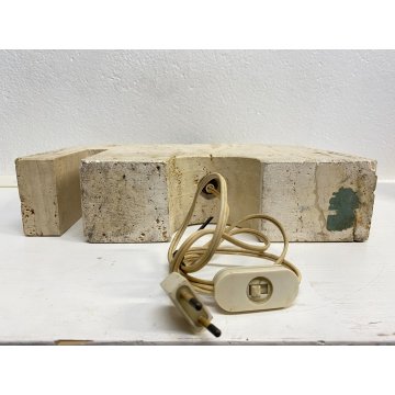 BASE LAMPADA TAVOLO DESIGN F.lli Manneli ELEFANTE SCULTURA MARMO Travertino '70