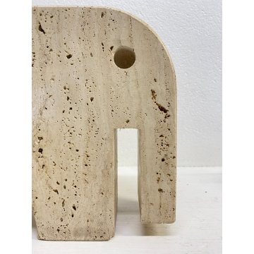 BASE LAMPADA TAVOLO DESIGN F.lli Manneli ELEFANTE SCULTURA MARMO Travertino '70