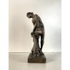 SCULTURA STATUA BRONZO NUDO FEMMINILE FIGURA GIOVANE DONNA 13,5cm/h PRIMO '900