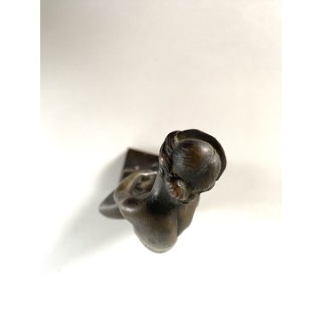 SCULTURA STATUA BRONZO NUDO FEMMINILE FIGURA GIOVANE DONNA 13,5cm/h PRIMO '900