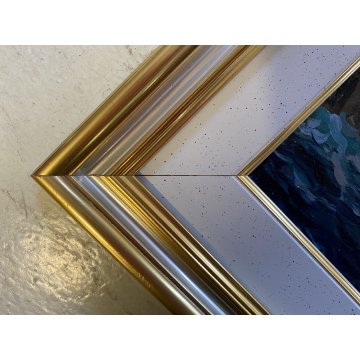 QUADRO DIPINTO OLIO O. Jong FARAGLIONI Capri PAESAGGIO MARINO BARCHE a VELA '900