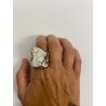 anello CAMMEO conchiglia sardonica argento 925 scolpito a mano a Torre del Greco