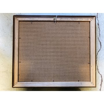 QUADRO DIPINTO OLIO Seassaro PAESAGGIO MARINO NOTTURNO LUNA PIENA PROMONTORIO