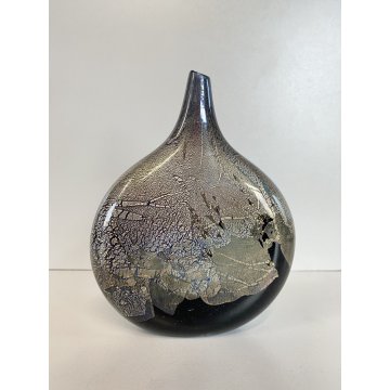 VASO VETRO ARTISTICO Michael Harris ISLE OF WIGTH AZURENE LOLLIPOP VASE '70s