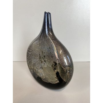 VASO VETRO ARTISTICO Michael Harris ISLE OF WIGTH AZURENE LOLLIPOP VASE '70s