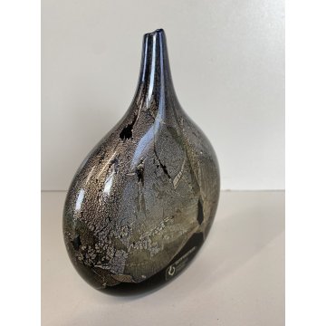 VASO VETRO ARTISTICO Michael Harris ISLE OF WIGTH AZURENE LOLLIPOP VASE '70s