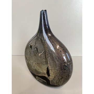 VASO VETRO ARTISTICO Michael Harris ISLE OF WIGTH AZURENE LOLLIPOP VASE '70s