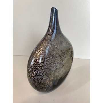 VASO VETRO ARTISTICO Michael Harris ISLE OF WIGTH AZURENE LOLLIPOP VASE '70s