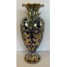 ANTICO VASO BIANSATO Gualdo Tadino CERAMICA MAIOLICA LUSTRO ORO BLU 41 cm/h