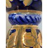 ANTICO VASO BIANSATO Gualdo Tadino CERAMICA MAIOLICA LUSTRO ORO BLU 41 cm/h