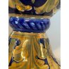 ANTICO VASO BIANSATO Gualdo Tadino CERAMICA MAIOLICA LUSTRO ORO BLU 41 cm/h