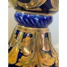 ANTICO VASO BIANSATO Gualdo Tadino CERAMICA MAIOLICA LUSTRO ORO BLU 41 cm/h