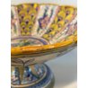 ANTICA ALZATA Gualdo Tadino CERAMICA MAIOLICA LUSTRO ORO BLU 11 cm/h EPOCA '900