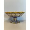ANTICA ALZATA Gualdo Tadino CERAMICA MAIOLICA LUSTRO ORO BLU 11 cm/h EPOCA '900