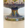 ANTICA ALZATA Gualdo Tadino CERAMICA MAIOLICA LUSTRO ORO BLU 11 cm/h EPOCA '900