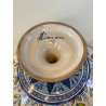 ANTICA ALZATA Gualdo Tadino CERAMICA MAIOLICA LUSTRO ORO BLU 11 cm/h EPOCA '900