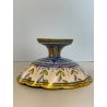 ANTICA ALZATA Gualdo Tadino CERAMICA MAIOLICA LUSTRO ORO BLU 11 cm/h EPOCA '900