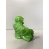 ANTICA SCULTURA BUDDHA MAITREYA PASTA di VETRO VERDE BUDDA CHE RIDE 9,3cm/h '900