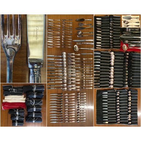 SERVIZIO 12 pers POSATE ARGENTATE Christofle Spatours MIDCENTURY LUXURY CURTLERY