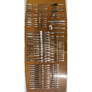 SERVIZIO 12 pers POSATE ARGENTATE Christofle Spatours MIDCENTURY LUXURY CURTLERY