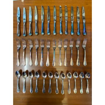 SERVIZIO 12 pers POSATE ARGENTATE Christofle Spatours MIDCENTURY LUXURY CURTLERY