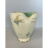 VASO CERAMICA VINTAGE APA Lina Poggi ALBISOLA PESCI ONDE VERDE 14 cm/h '50s