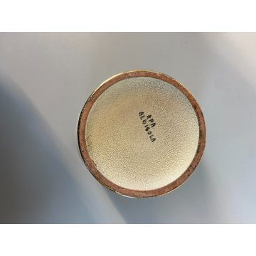 VASO CERAMICA VINTAGE APA Lina Poggi ALBISOLA PESCI ONDE VERDE 14 cm/h '50s